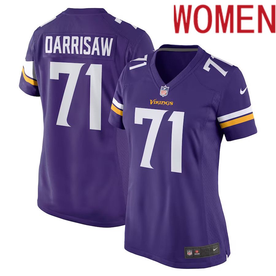 Women Minnesota Vikings #71 Christian Darrisaw Nike Purple Game NFL Jersey